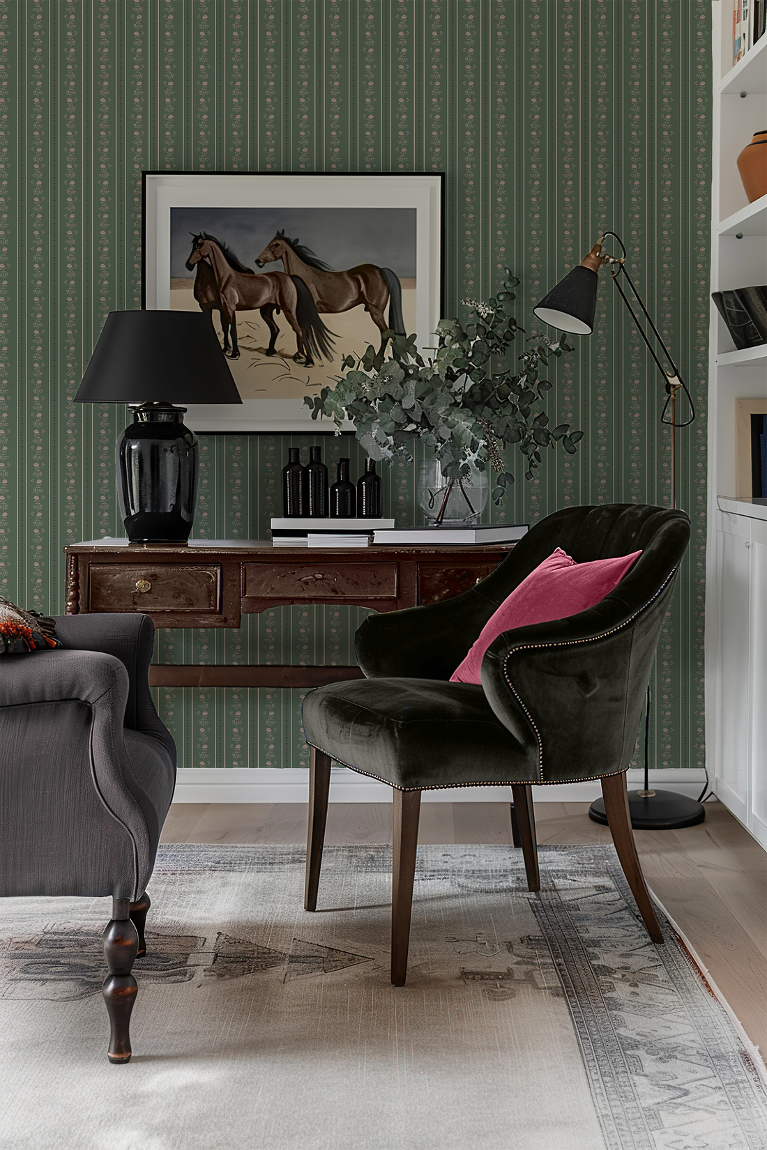 Green Striped Wallpaper: Handsome, Fresh & Made in Your Shade