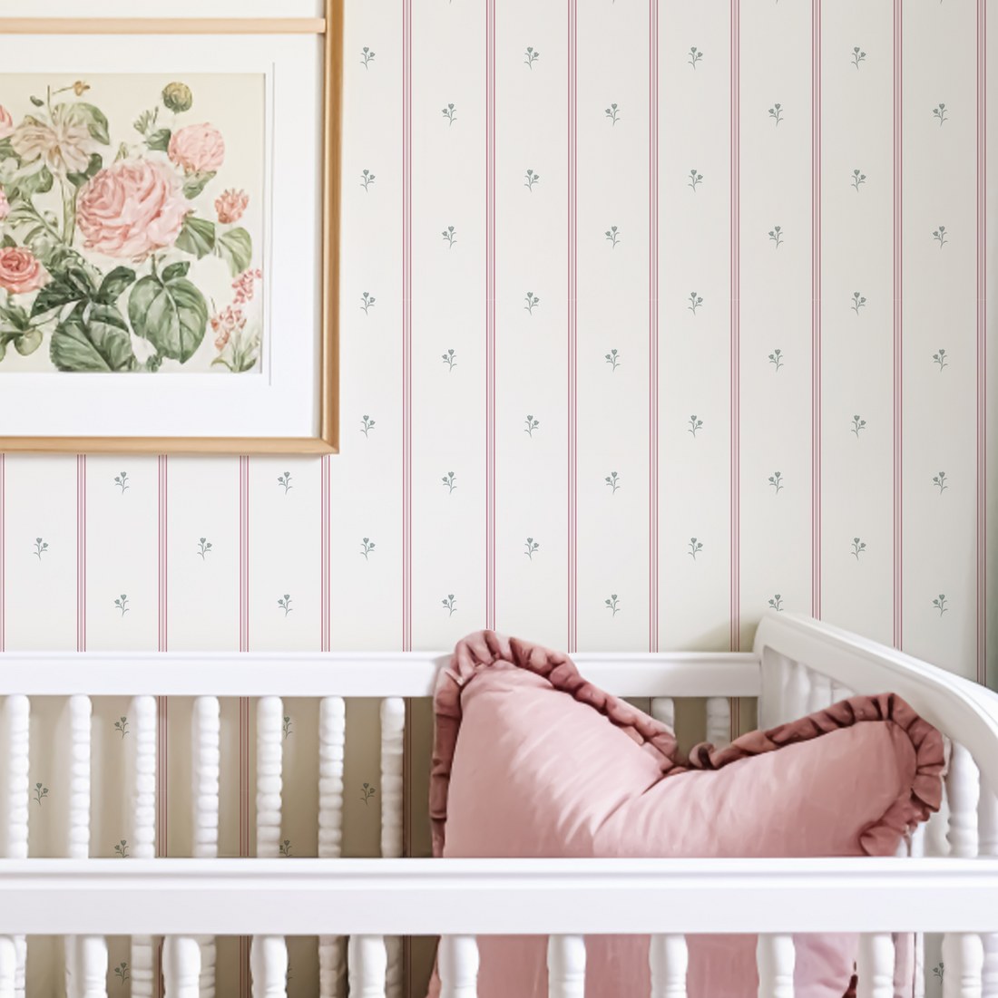 Pink & Green, Gold & Grey: Two-Tone Pink Wallpaper - Made in Yours