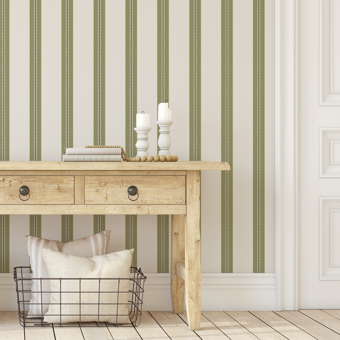 Warm & Bold Striped Wallpaper: Mustard, Red, Brown & Beyond